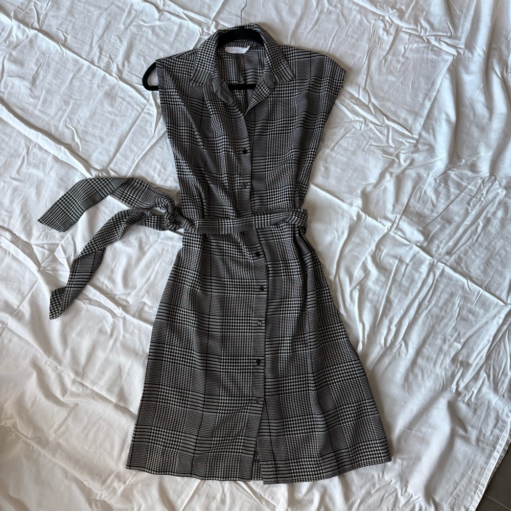 LUSH Mini Houndsooth Classic Black and White Dress